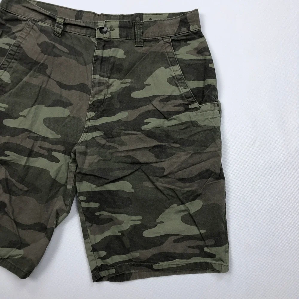 Genuine Dickies Mens 32 Camo Ripstop Cargo Shorts Green 10